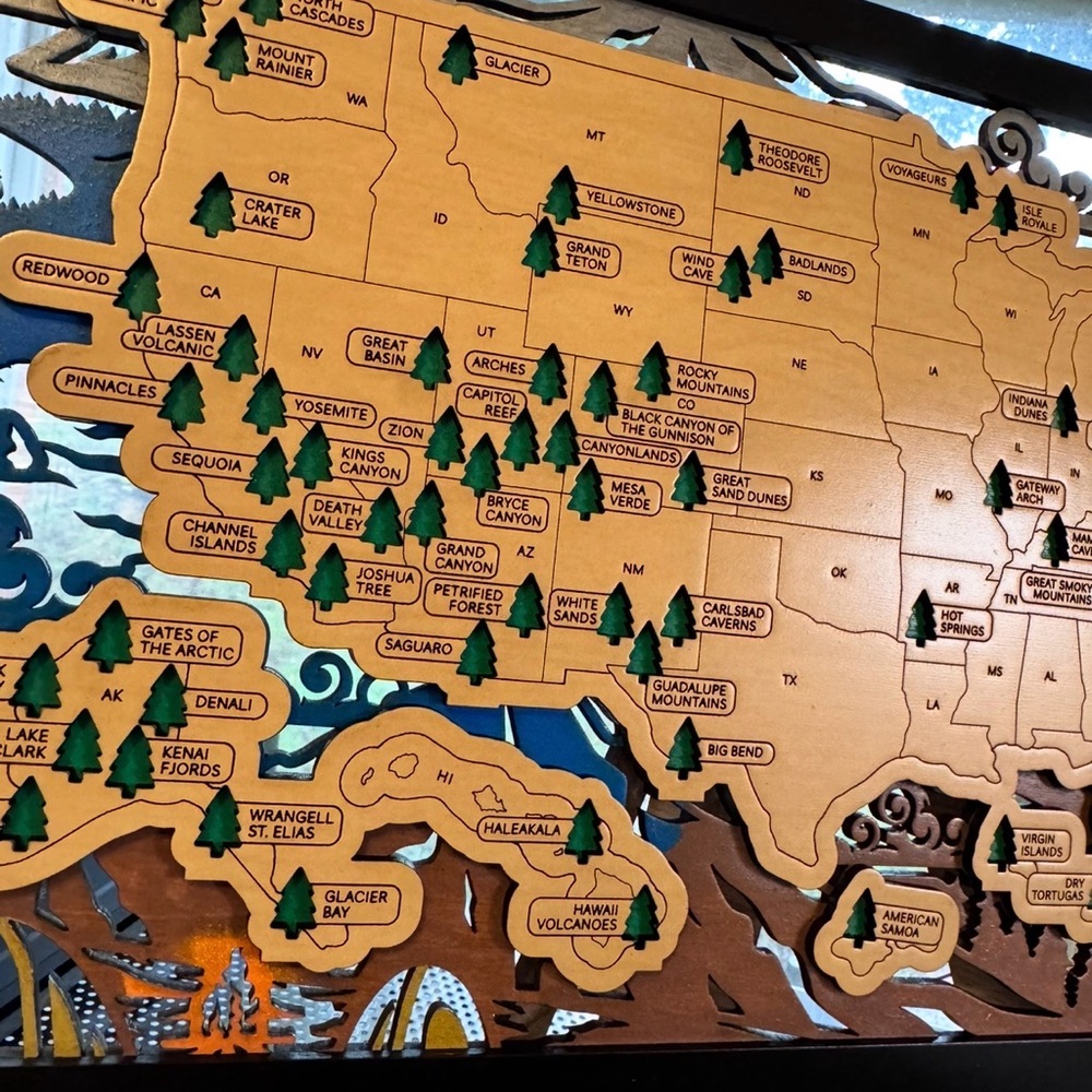 Handcrafted Hand painted Wood US National Parks colors may vary made to order - Picture 2 of 3